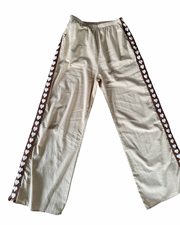 Heart Pants Beige/Brown