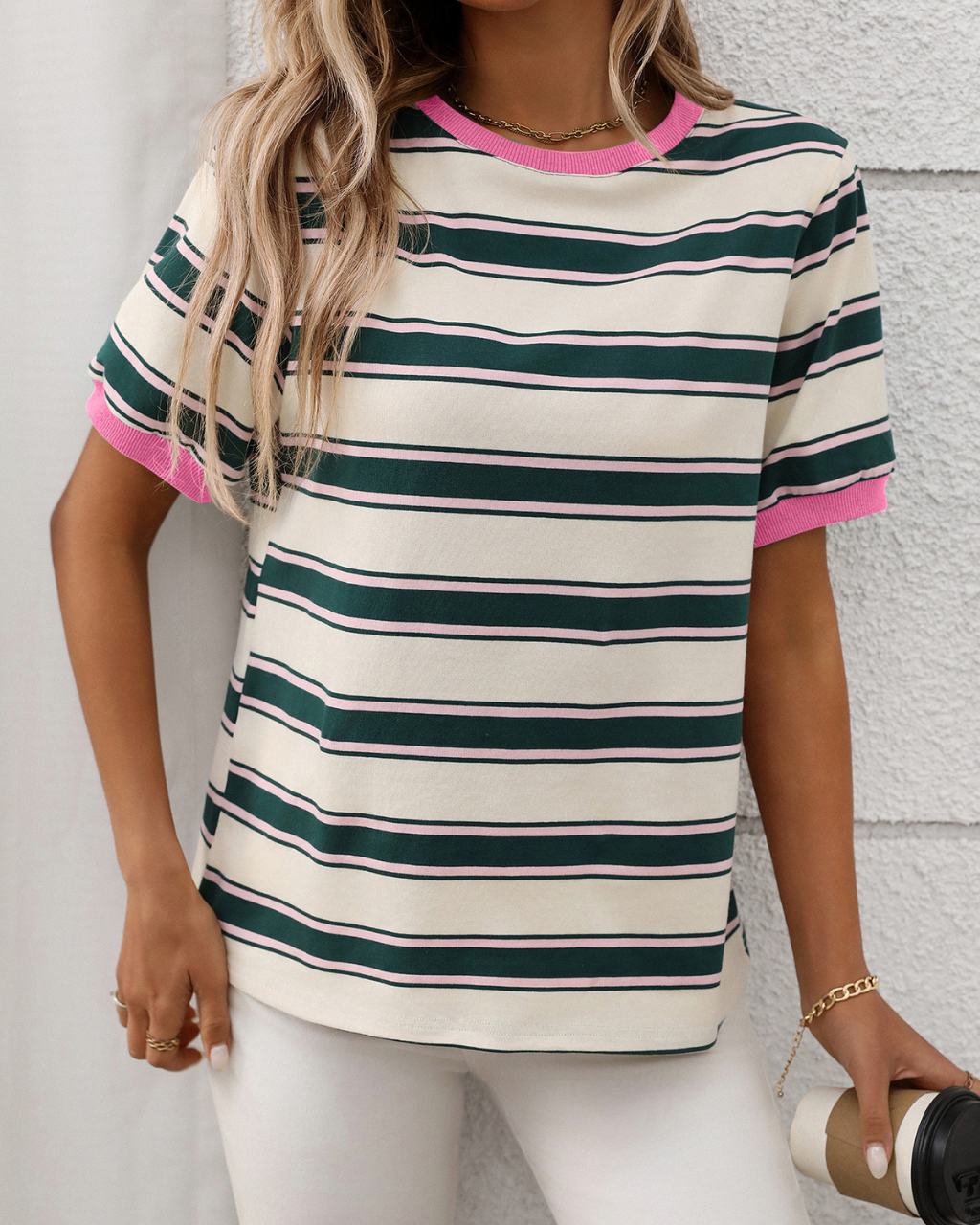 Alfie Tee - Green/Pink