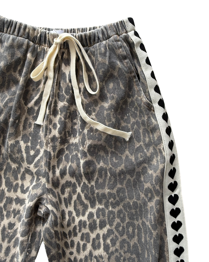 Black Heart Leo Leopard Pants