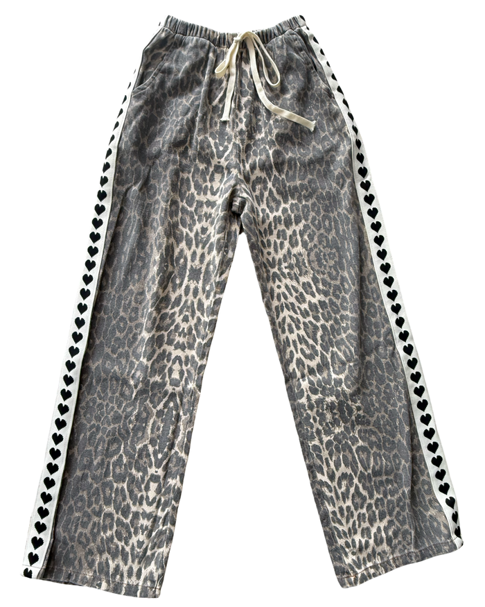 Black Heart Leo Leopard Pants