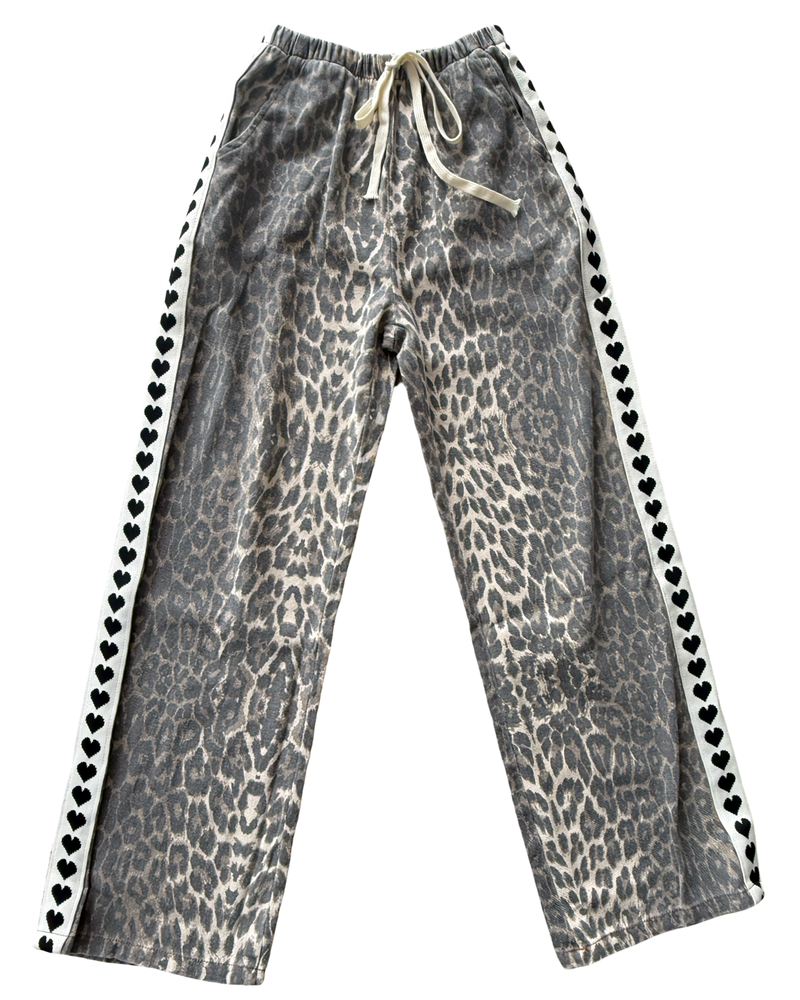 Black Heart Leo Leopard Pants