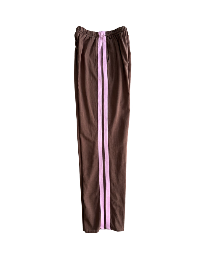 Brown Pink Stripe Racer Pants