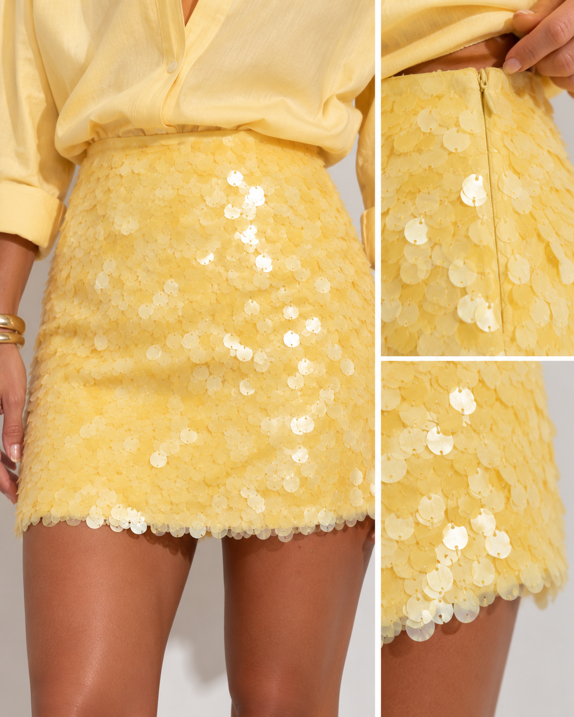 Bahamas Sequin Skirt Yellow
