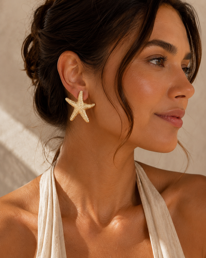 Gold Starfish Earrings