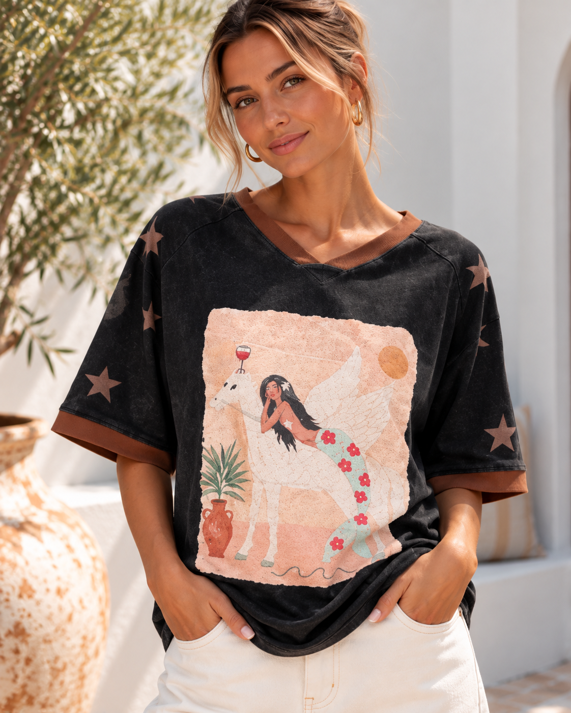 Flying Horse Tee Charcoal