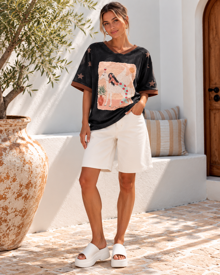 Flying Horse Tee Charcoal