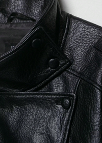Harlow Vegan Leather Bomber Jacket - Black