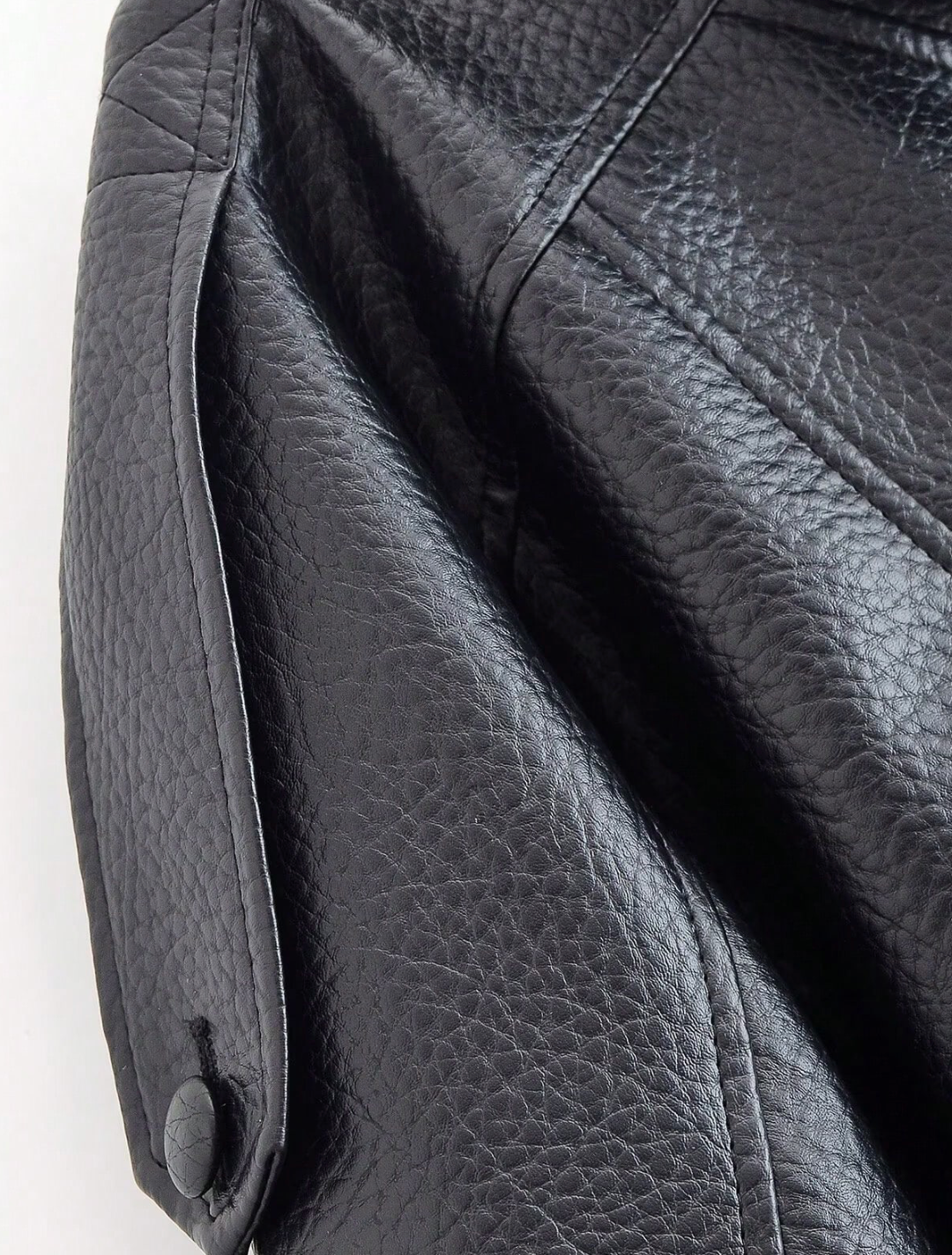 Harlow Vegan Leather Bomber Jacket - Black