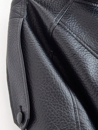 Harlow Vegan Leather Bomber Jacket - Black