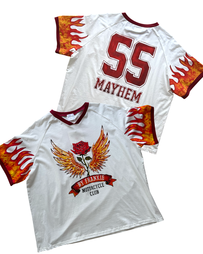 Moto Mayhem White Tshirt