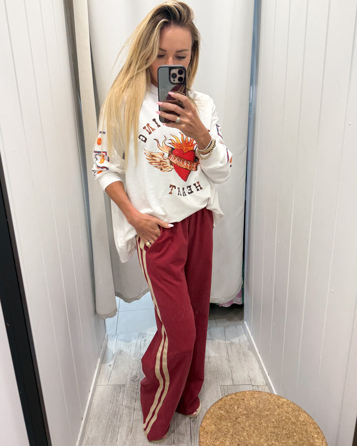 Maroon Racer Pants