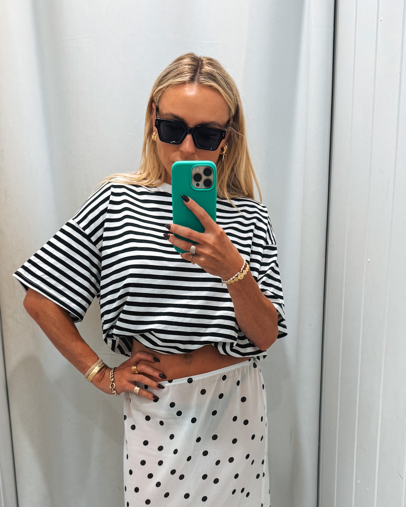 Paris Stripe Oversized Tee