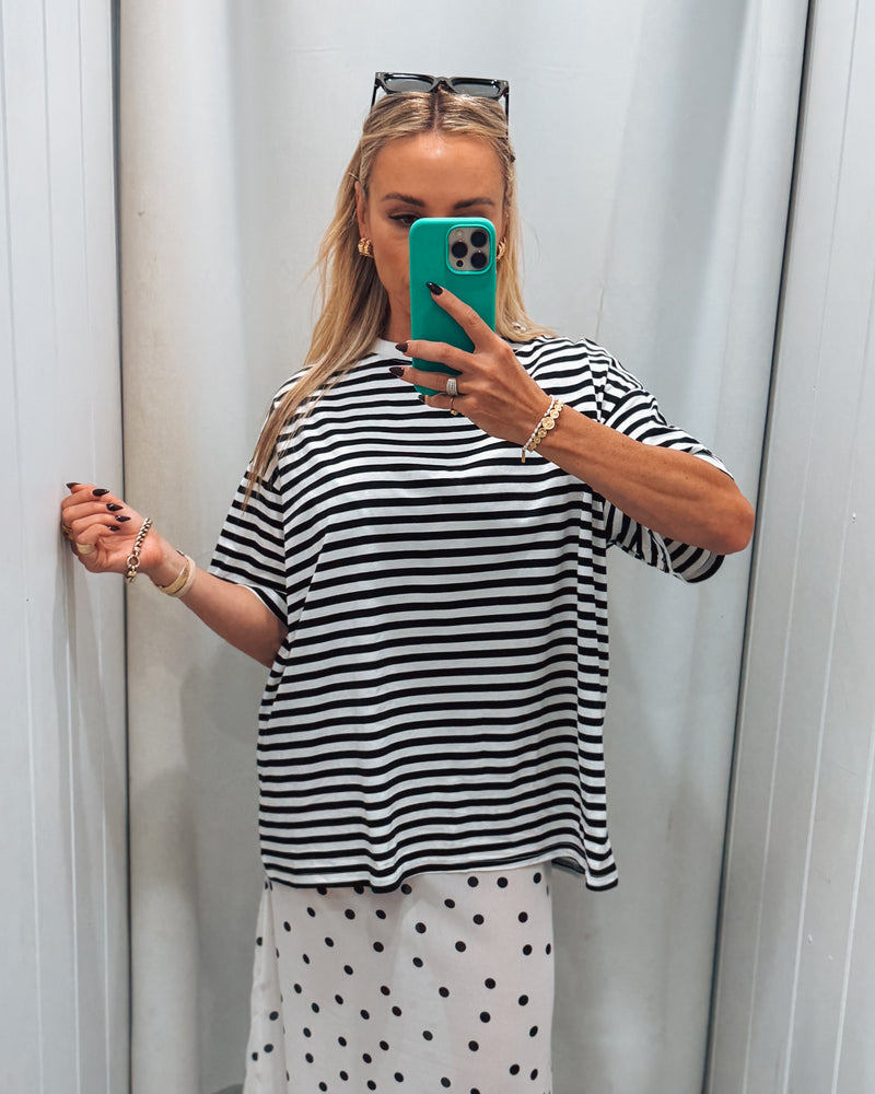 Paris Stripe Oversized Tee
