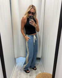 Denim Racer Pant - Light Blue