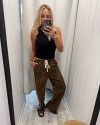 Leo Leopard Pants- Dark