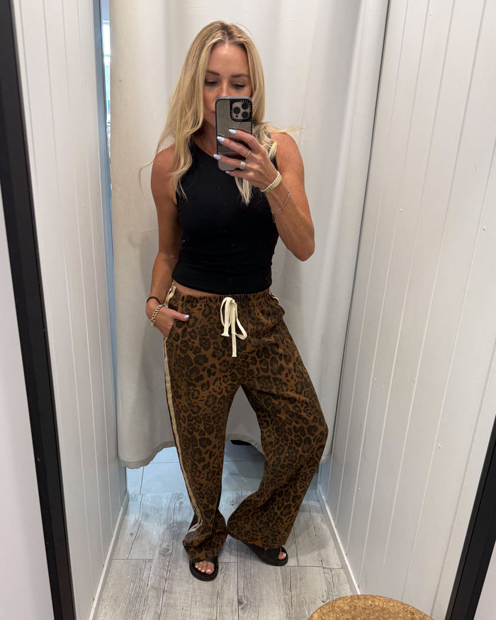 Leo Leopard Pants- Dark