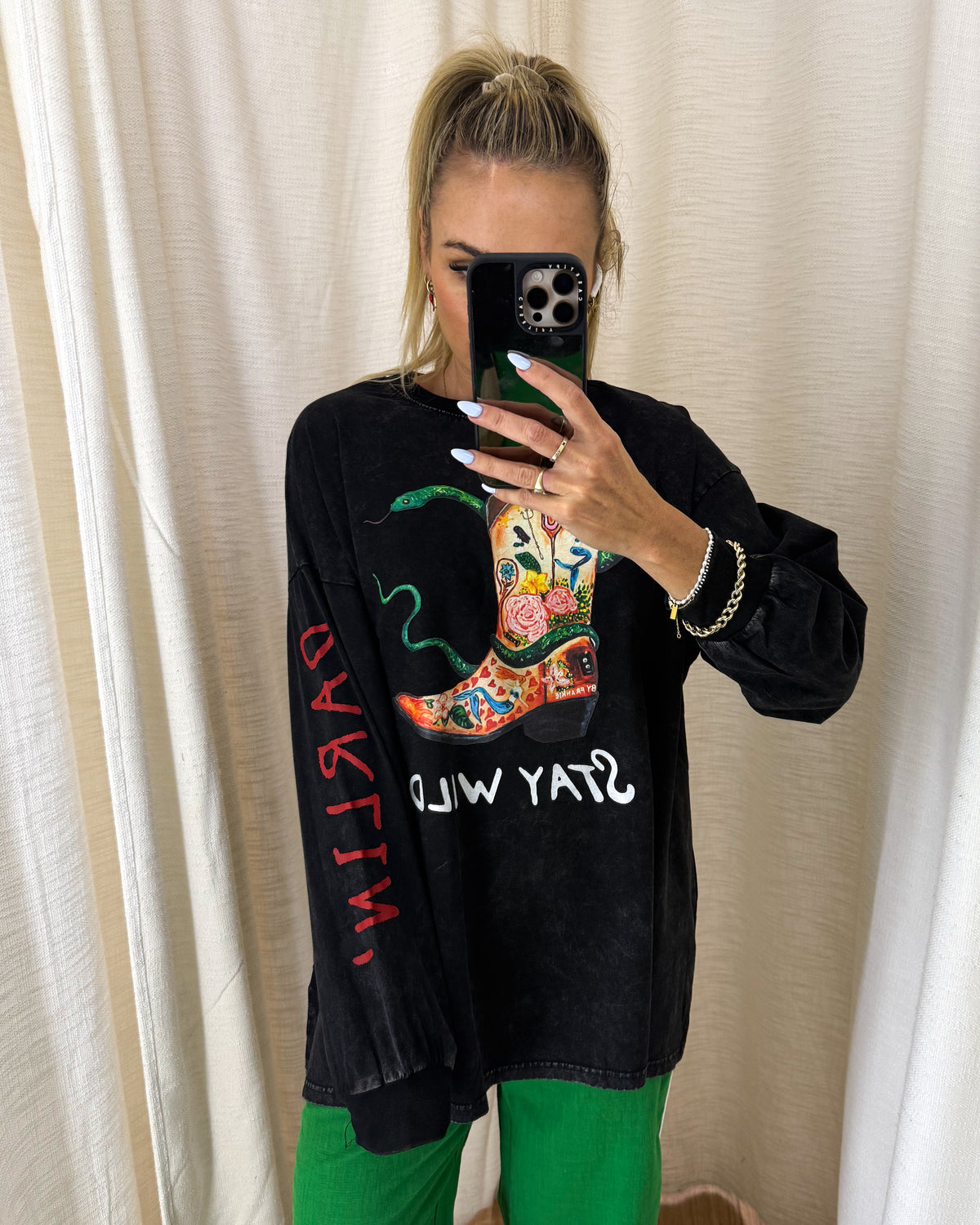 Stay Wild Long Sleeve Tshirt - Black