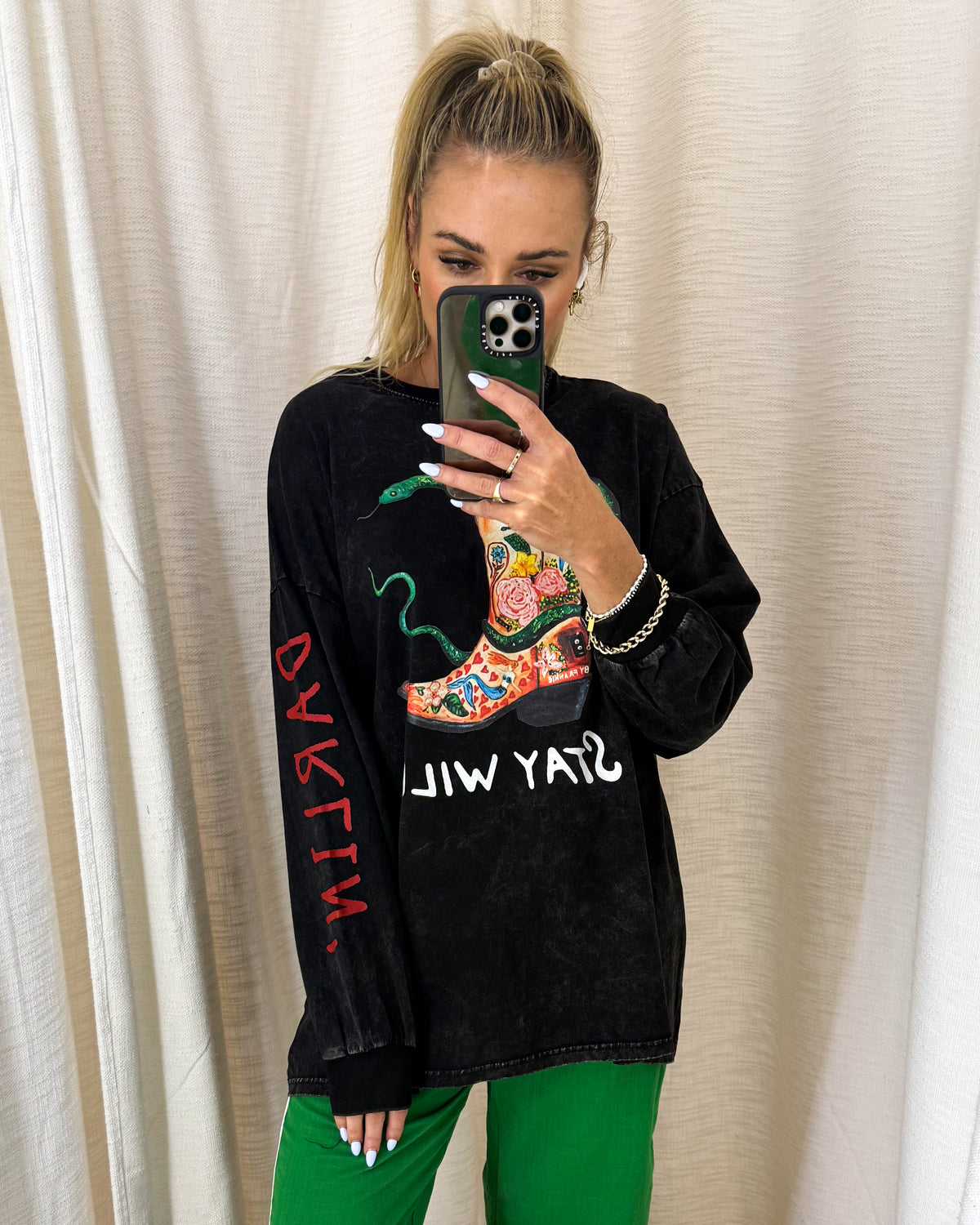 Stay Wild Long Sleeve Tshirt - Black