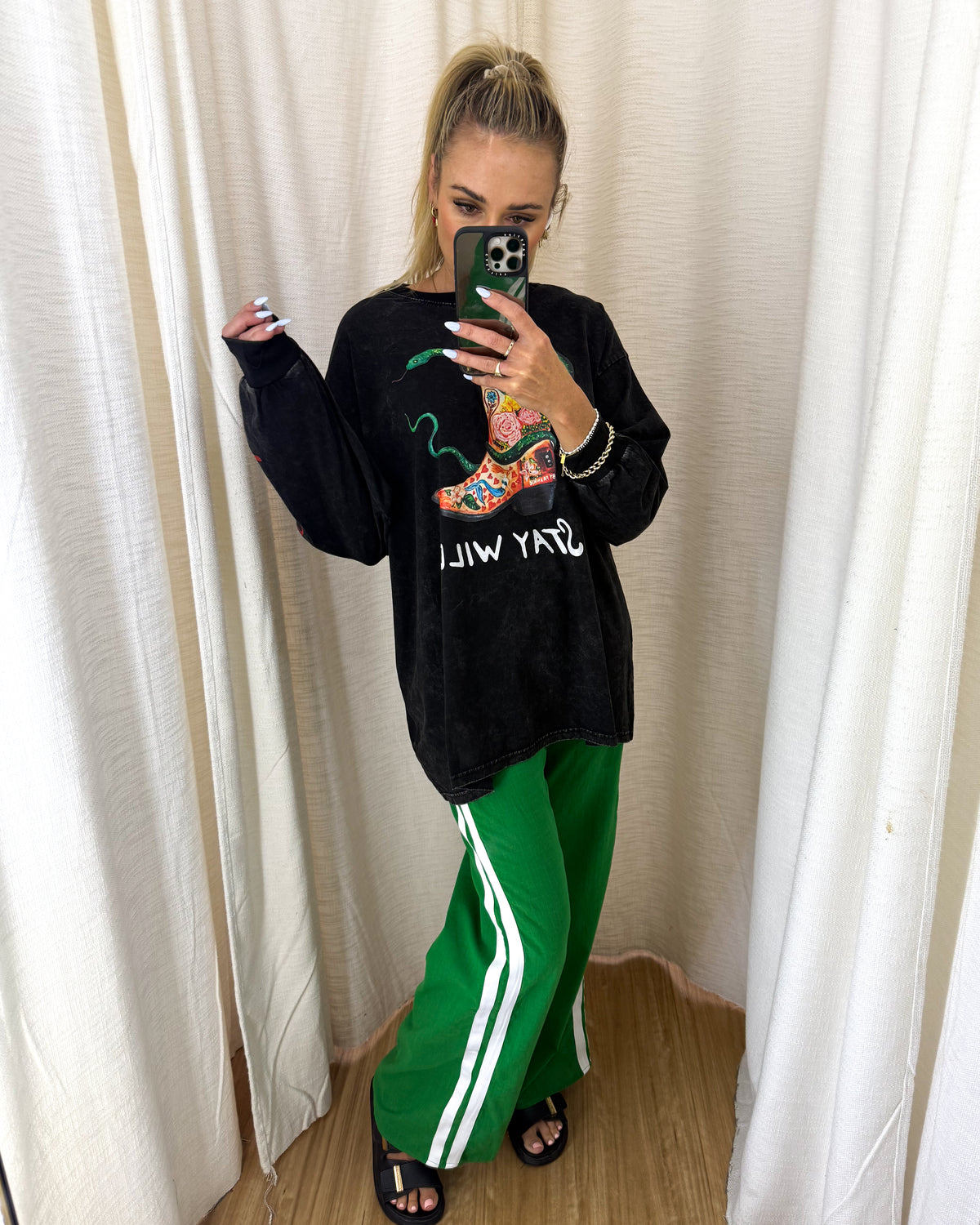 Stay Wild Long Sleeve Tshirt - Black