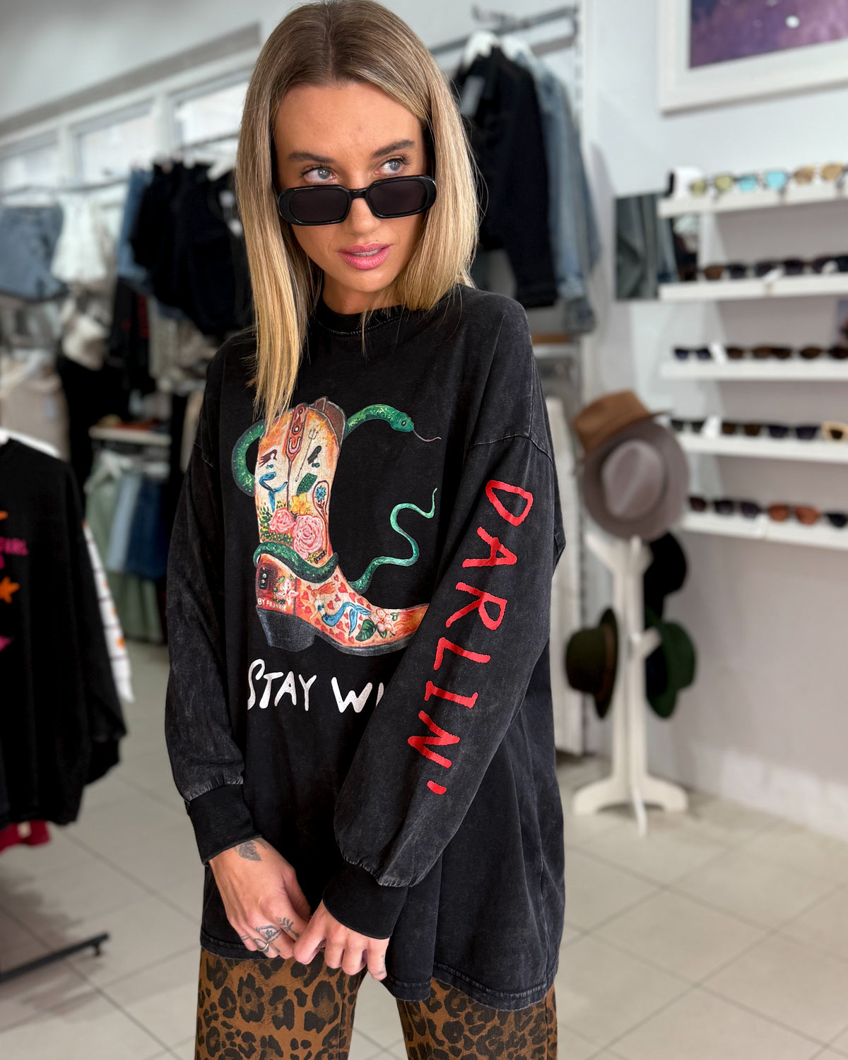 Stay Wild Long Sleeve Tshirt - Black