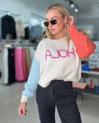 Hola Beige Neckline Jumper