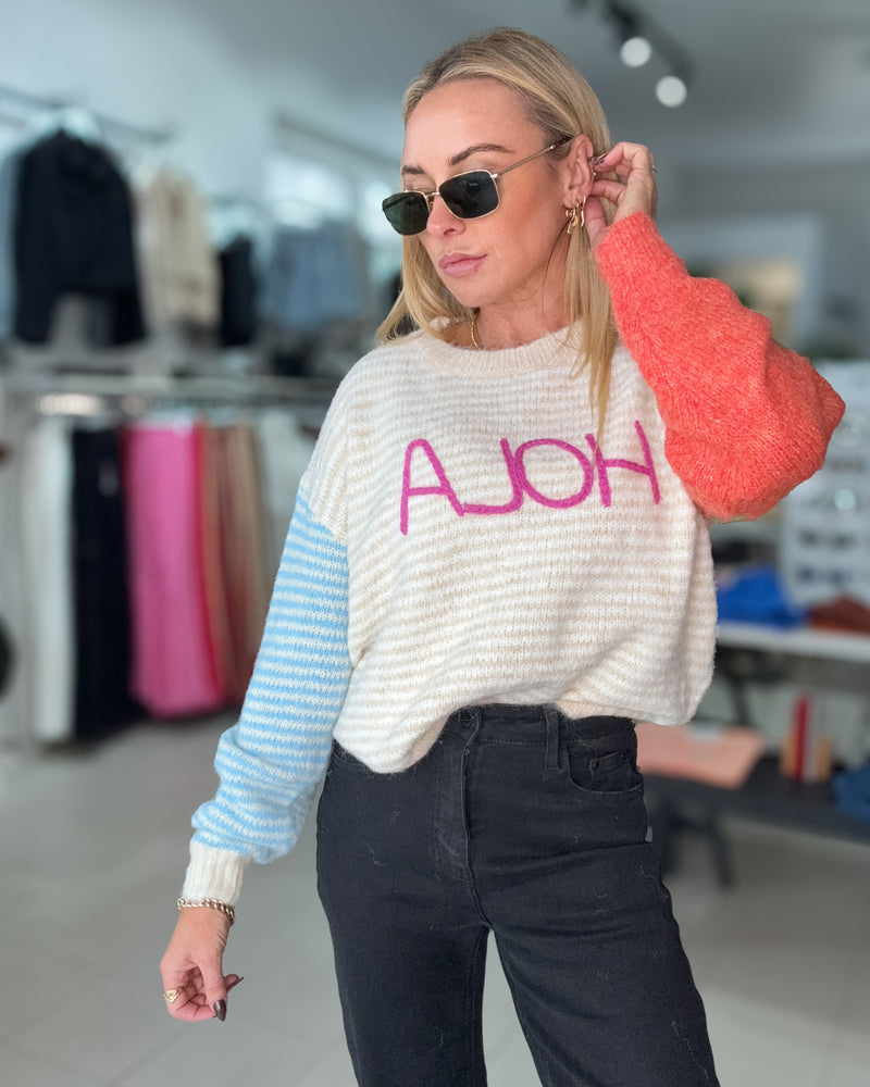 Hola Beige Neckline Jumper