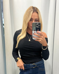 Hayley Black One Shoulder Top
