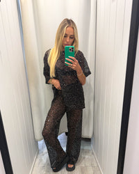 Saturn Sequin Pants Black