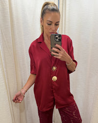 Lace Pants - Wine Maroon