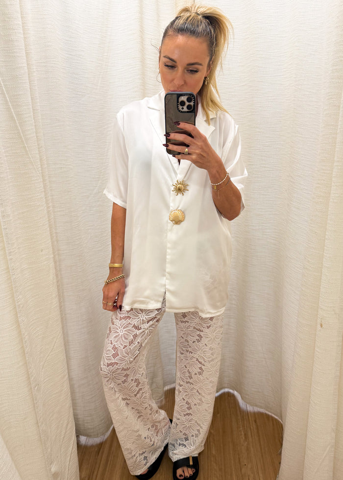 Lace Pants - White