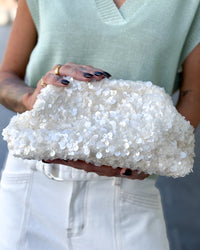 Glitter Clutch - Cream