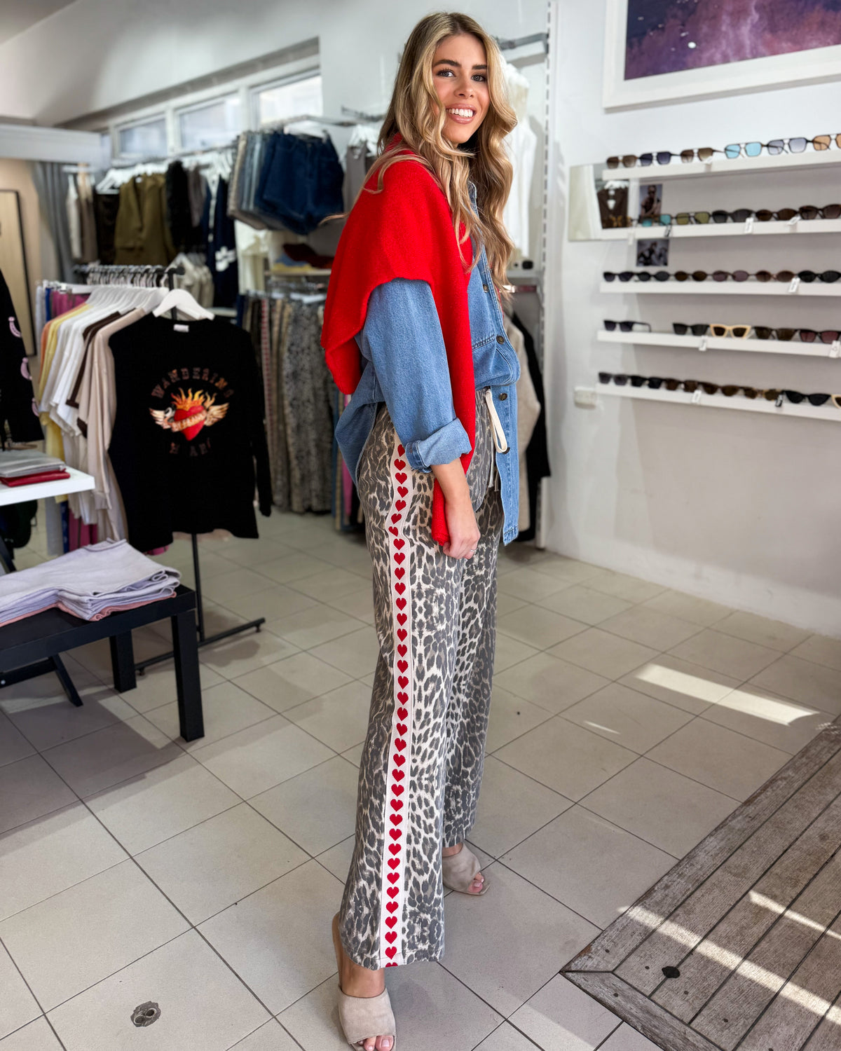 Heart Leo Leopard Pants