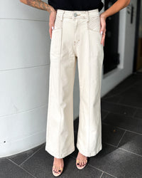 Kimberly Beige Denim Jeans