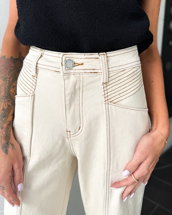 Kimberly Beige Denim Jeans