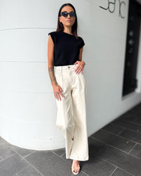 Kimberly Beige Denim Jeans