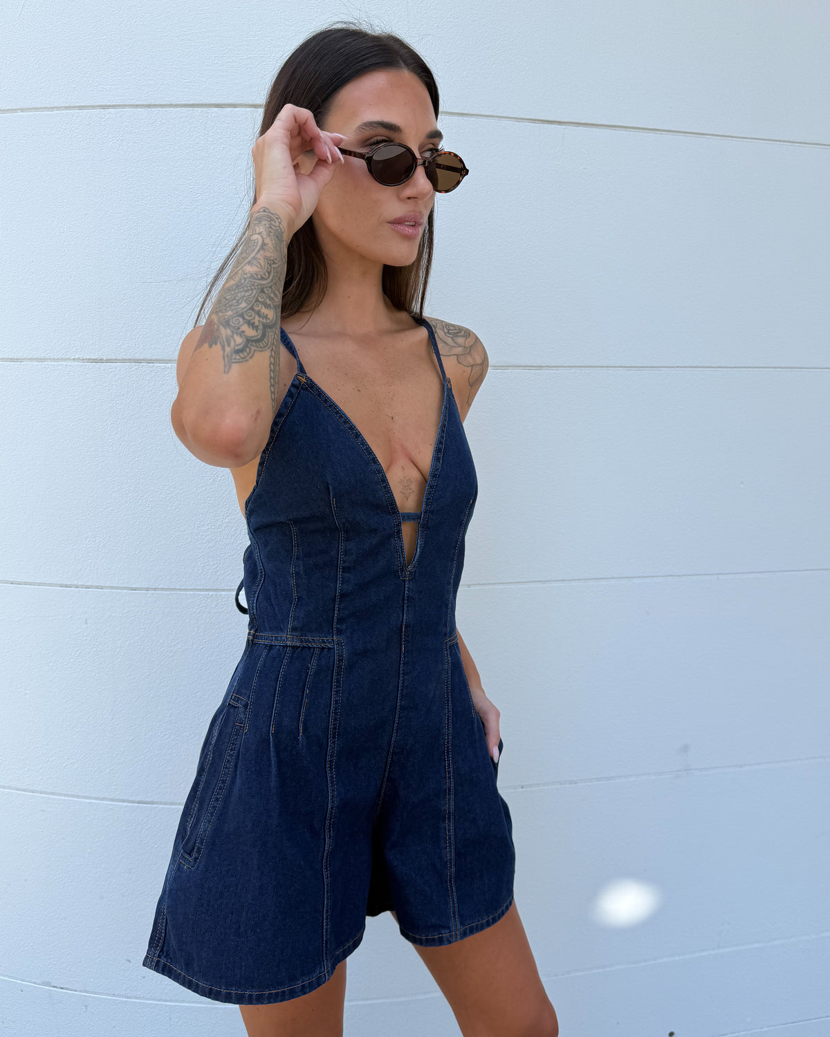Jasmine Playsuit - Dark Denim