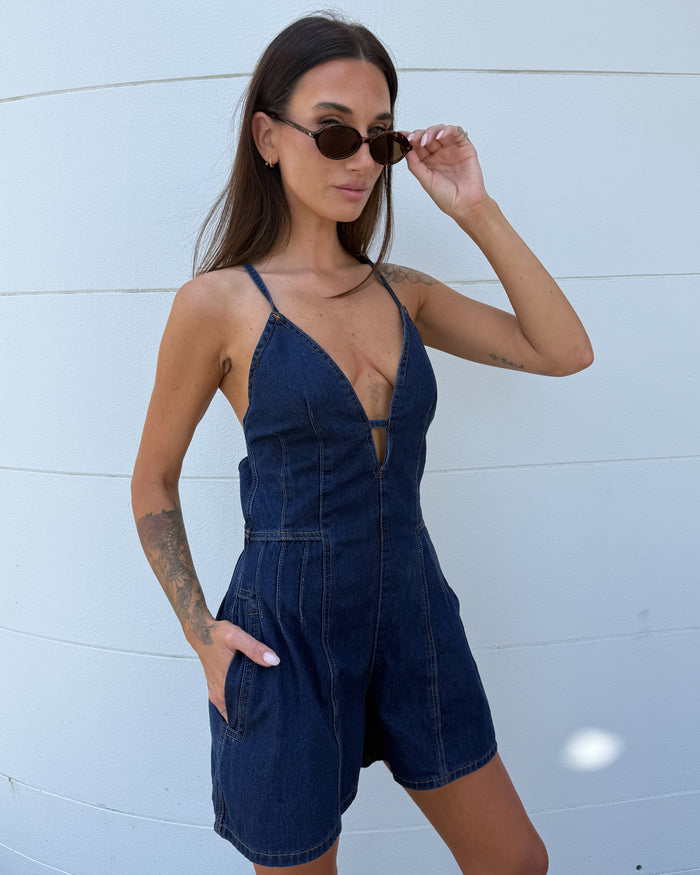 Jasmine Playsuit - Dark Denim