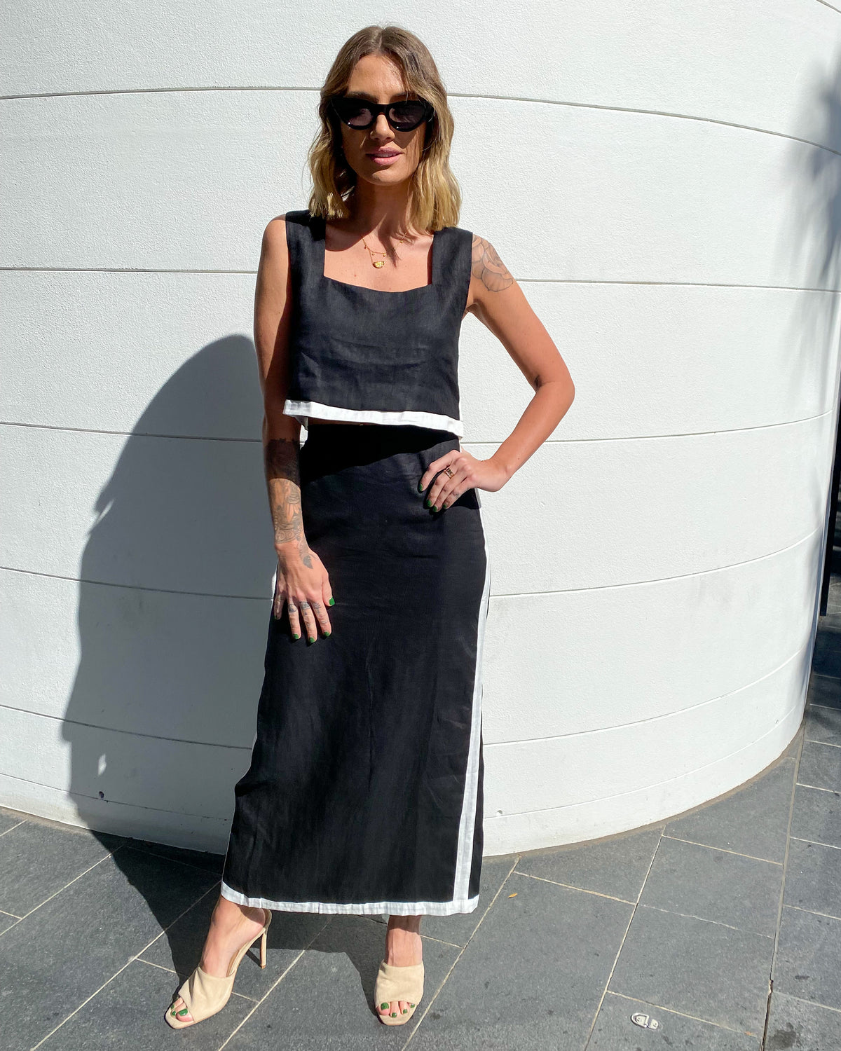 Jack Linen Skirt- Black