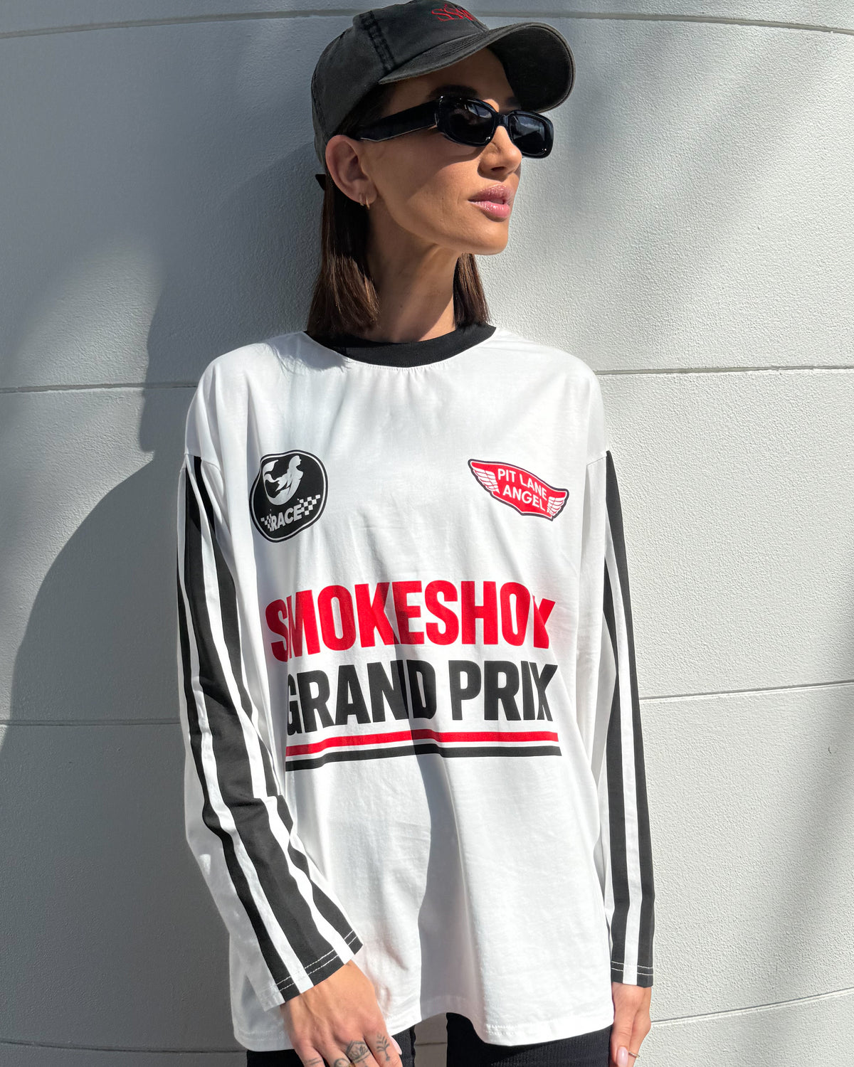 Smokeshow White Long Sleeve Tee