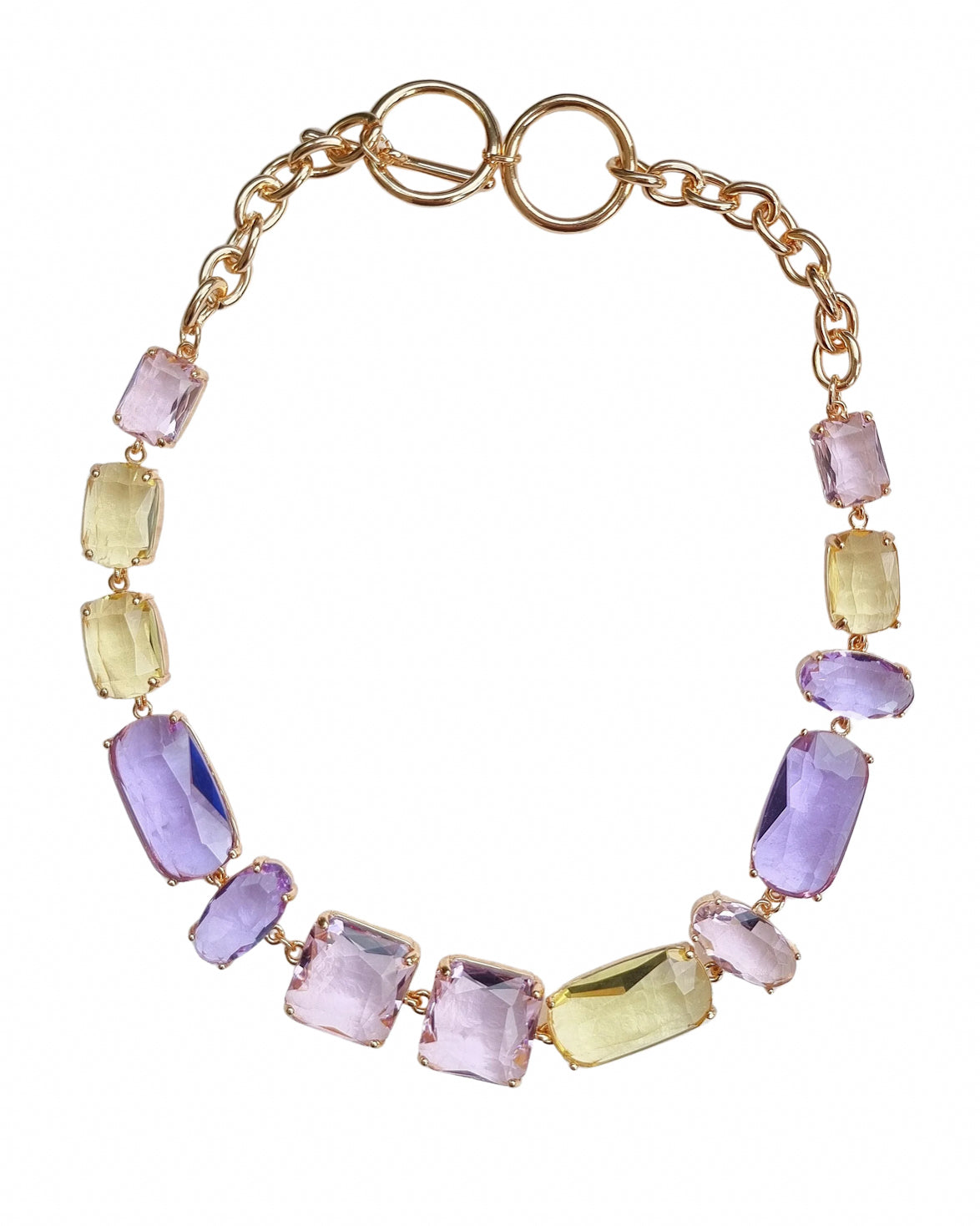 Purple/Yellow Jewel Necklace