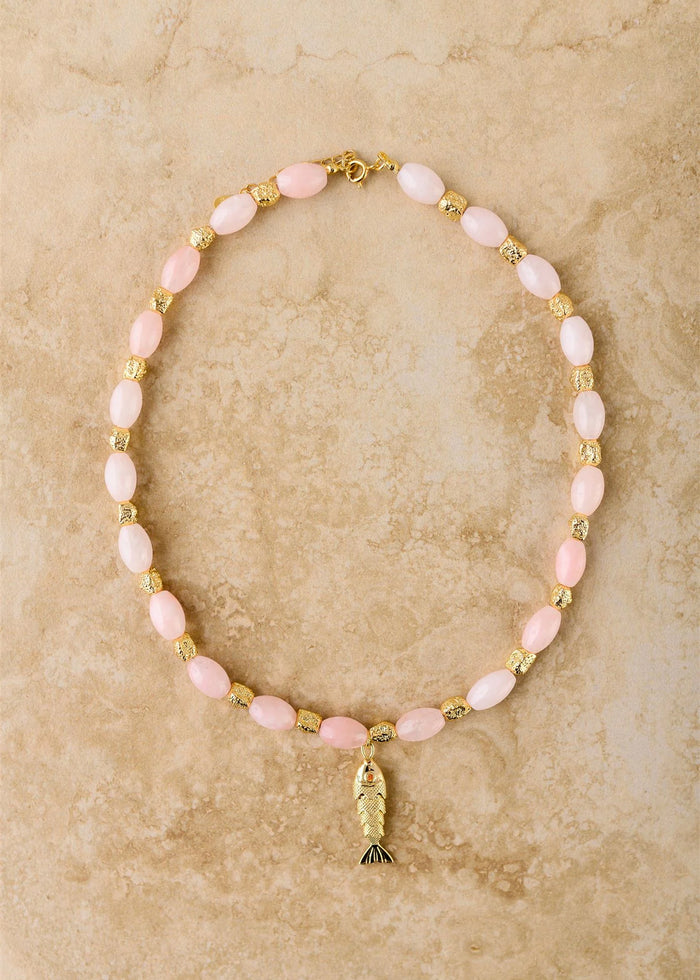 Goia Necklace - Rose Quartz