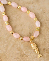 Goia Necklace - Rose Quartz