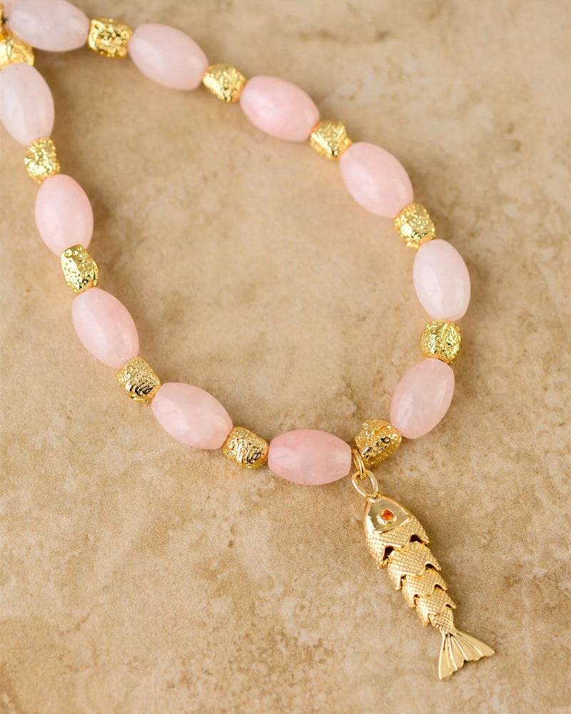 Goia Necklace - Rose Quartz