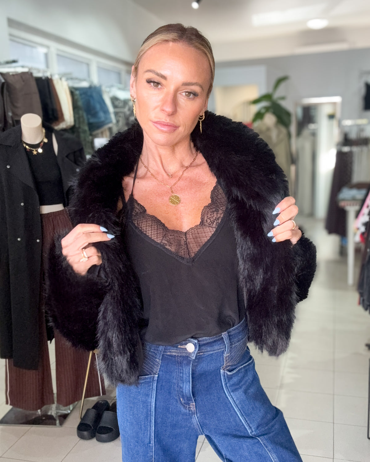 Wilde Faux Fur Jacket - Black