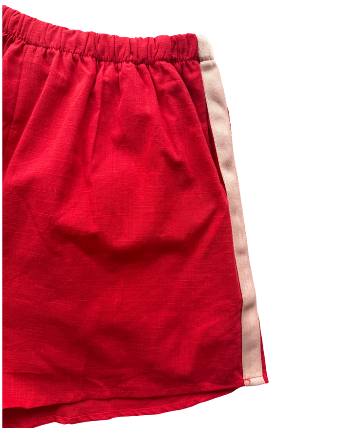 Red/Peach Stripe Shorts