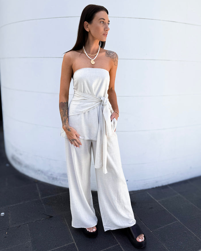 Beige Linen/Cotton Pant