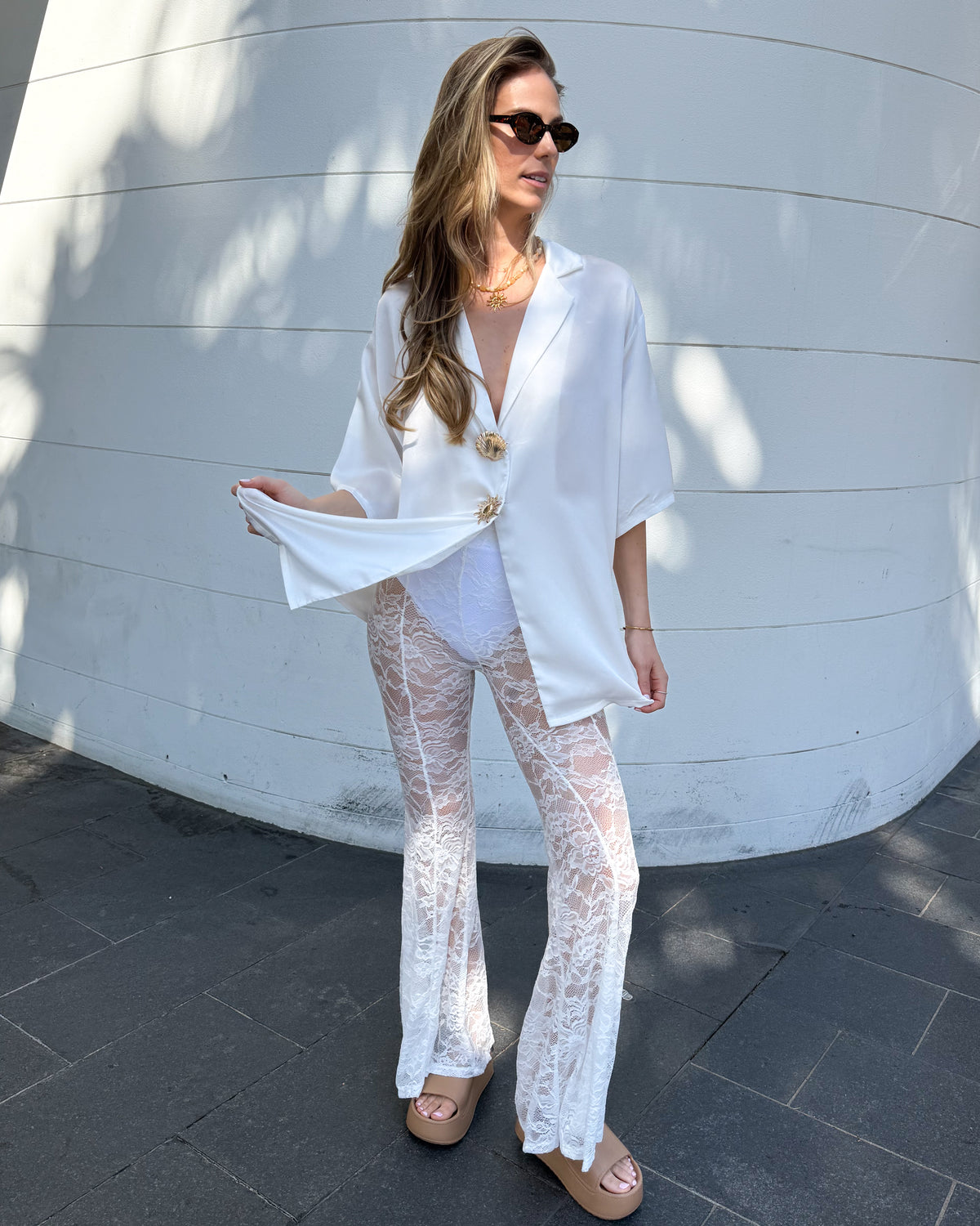 Lover Lace Pants - White