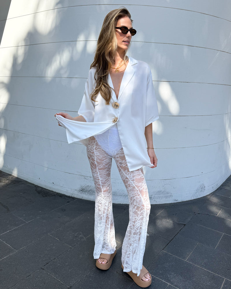 Lover Lace Pants - White