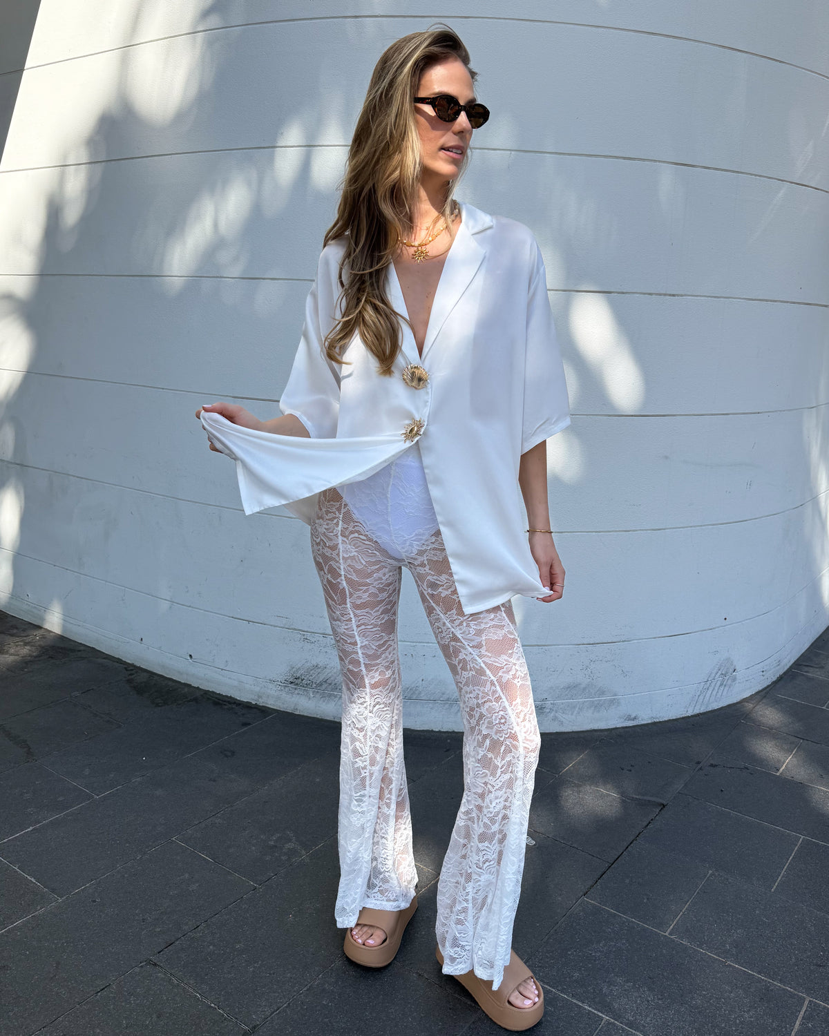 Lover Lace Pants - White