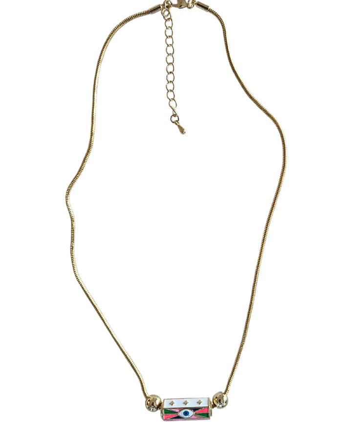 Snake Chain Barrel Necklace
